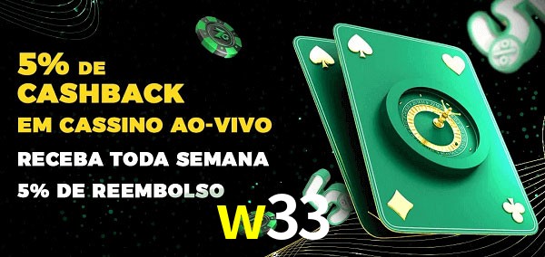 Promoções do cassino ao Vivo w33